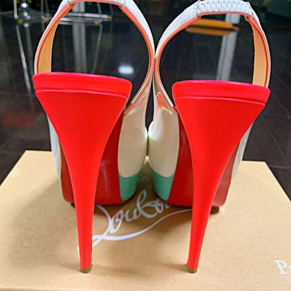Christian Louboutin Bicolor Open Toe Pumps - Picture 3 of 5